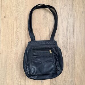 Coronado Leather Black Concealed Carry Purse CCW Shoulder Bag Vintage Y2K